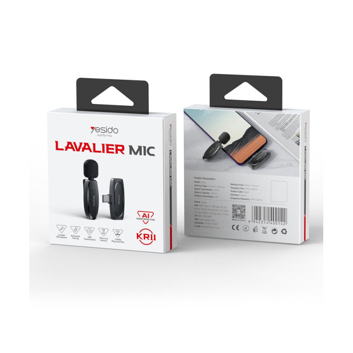 Yesido KR11 Wireless Lavalier Microphone Type-C