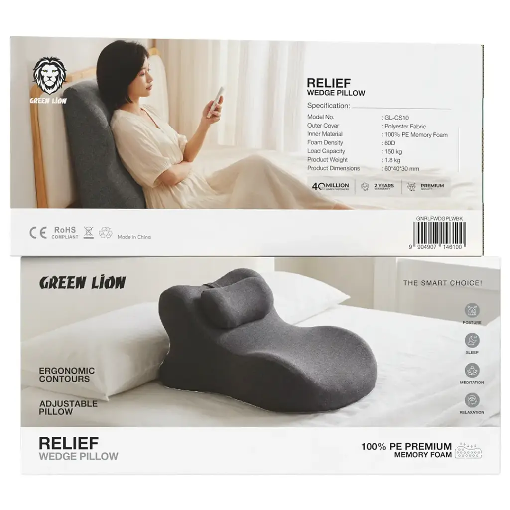 Green Lion Relief Wedge Pillow