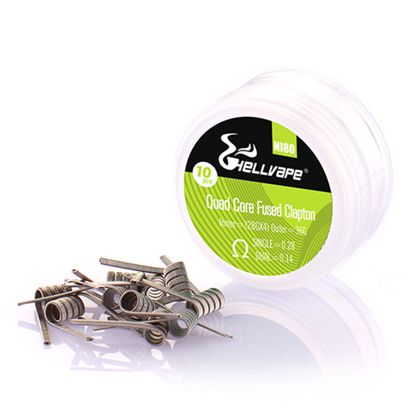 Hellvape Ni80 Quad Core Fused Clapton Prebuilt Wire (10Pcs/Pack)-FrenzyFog
