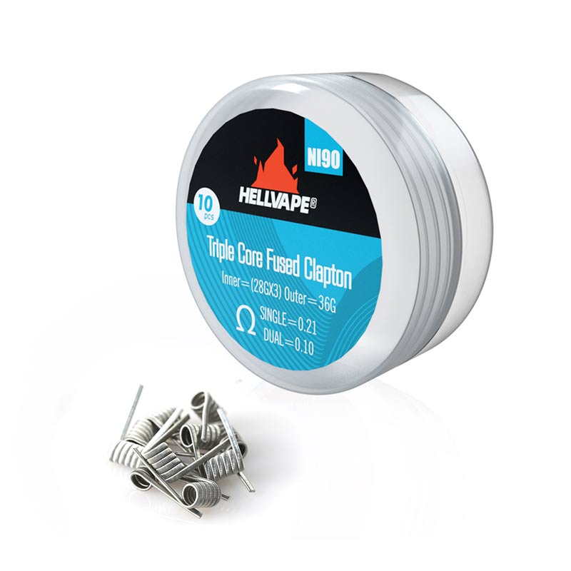 Hellvape Ni90 Triple Core Fused Clapton Coils (10Pcs/Pack)-FrenzyFog