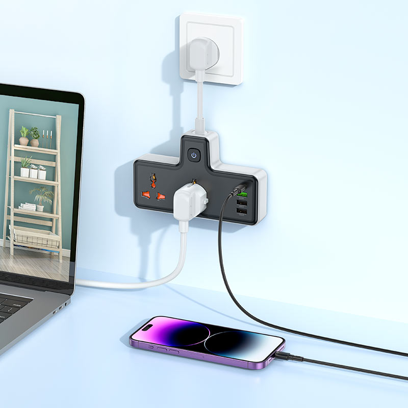HOCO AC12A SOCKET PD30W + QC3.0 + 2 sockets EU
