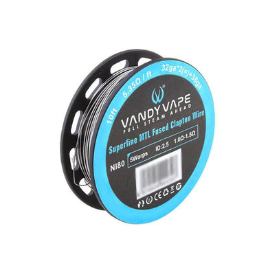 10ft Ni80 Superfine MTL Fused Clapton Wire 32ga*2(=)+38ga (5.35ohm/ft)-10ft Wire 32ga*2+38ga 10ft-FrenzyFog-Beirut-Lebanon