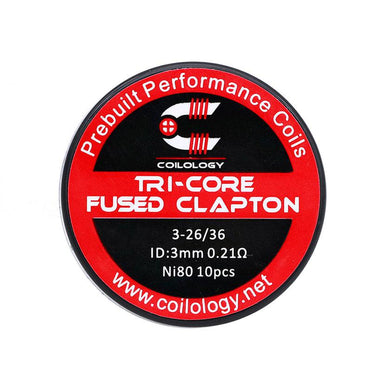 10pcs Coilology Tri-Core Fused Clapton Prebuilt Coil 26ga*3+36ga-0.21ohm-FrenzyFog-Beirut-Lebanon