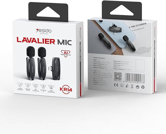 Yesido KR12 Wireless Lavalier Microphone iPhone