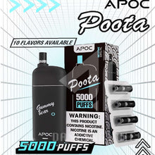 Load image into Gallery viewer, APOC - Poota 5000 Puffs Rechargeable Disposable Vape APOC-disposable-Gummy Bear-FrenzyFog-Beirut-Lebanon