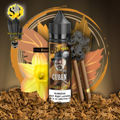 Blended Cuban Freebase eliquid | Vanilla Cuban Cigar-freebase eliquid-60ml (shortfill 50ml)-0mg-FrenzyFog-Beirut-Lebanon
