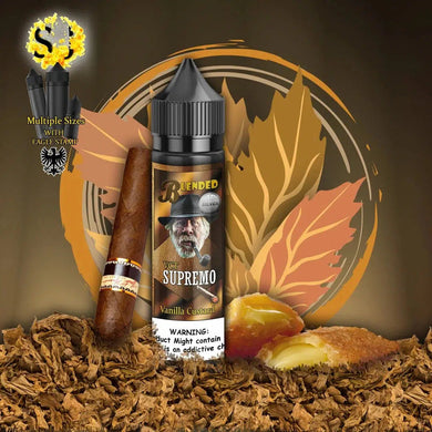 Blended Supremo Freebase eliquid | Vanilla Custard Cigar-freebase eliquid-60ml (shortfill 50ml)-0mg-FrenzyFog-Beirut-Lebanon