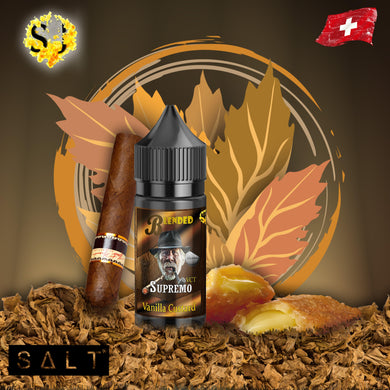 Blended Supremo Saltnic eliquid | Vanilla Custard Cigar-25ml (R.Salts)-FrenzyFog-Beirut-Lebanon