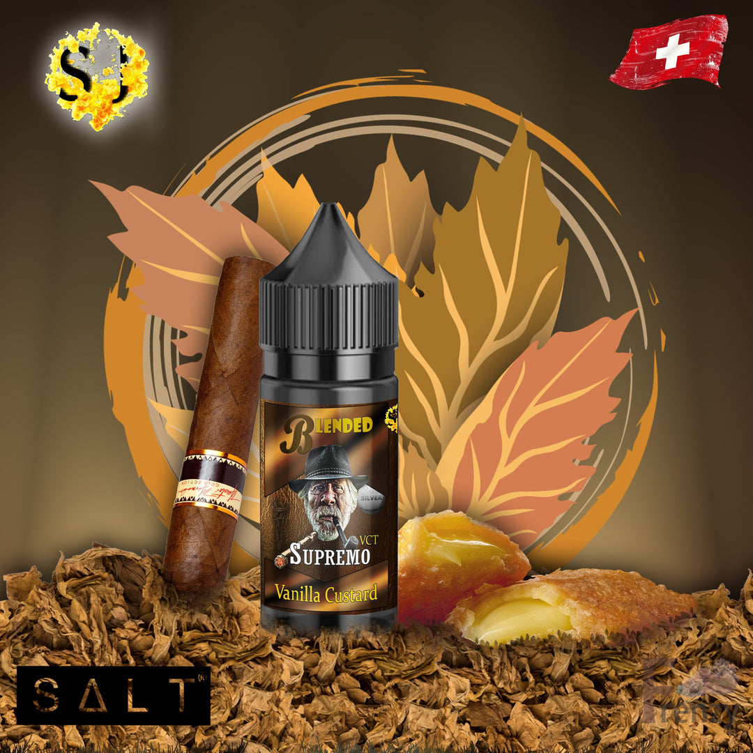 Blended Supremo Saltnic eliquid | Vanilla Custard Cigar  FrenzyFog