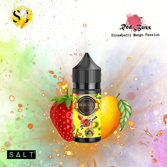 Bursty Red Buzz Saltnic eliquid | Strawberry Mango Passion-25ml (R.Salts)-FrenzyFog-Beirut-Lebanon