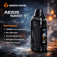 Load image into Gallery viewer, Geekvape Aegis Nano 3 Pod System Kit 1600mAh 30W 3ml