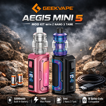 Load image into Gallery viewer, GeekVape Aegis Mini 5 Mod Kit with Z Nano 3 Tank 5ml 3200mAh