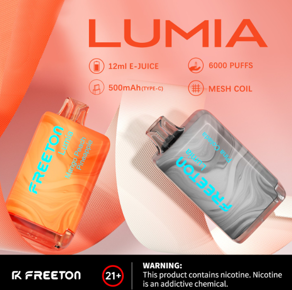 Freeton Lumia DISPOSABLE 6000 PUFFS 5%-disposable-Strawberry Watermelon-FrenzyFog-Beirut-Lebanon