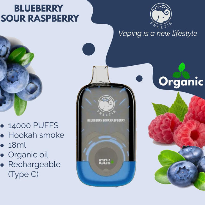 Freezie 14000 Puff Disposable 50mg-Blueberry Sour Raspberry-FrenzyFog-Beirut-Lebanon