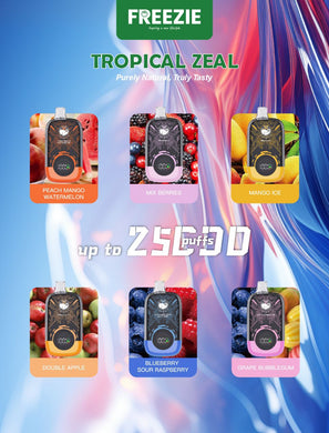 Freezie TZ 25000 Puff Disposable 50mg-Peach Mango Watermelon Ice-FrenzyFog-Beirut-Lebanon