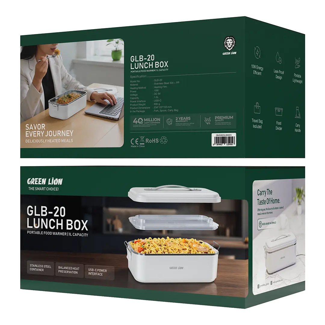 G.L GLB-20 LUNCH BOX PORTABLE FOOD WARMER 1L WHITE