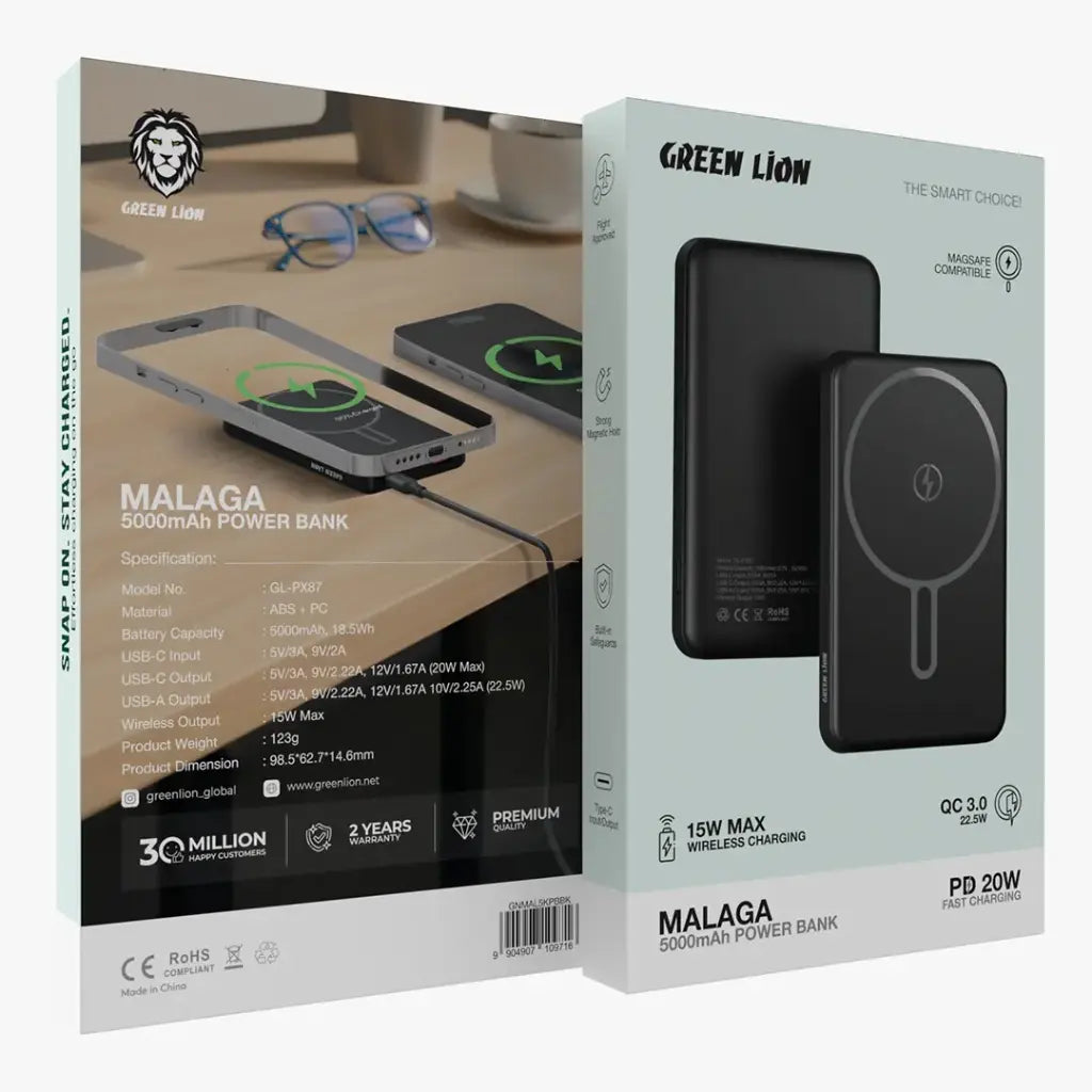 Green Lion Malaga Magnetic Wireless Power Bank 10000mAh