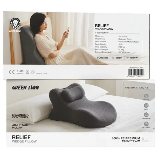 Green Lion Relief Wedge Pillow