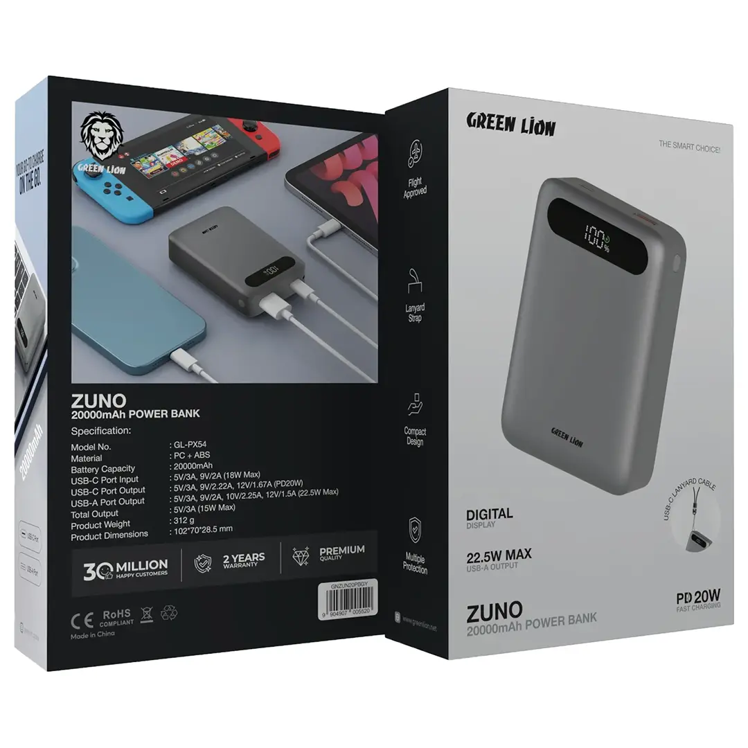 Green Lion Zuno Power Bank  PD 20W 20000mA