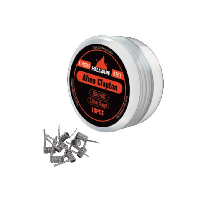 Hellvape A1+SS316 Triple Core Alien Clapton Prebuilt Wire 26Ga*3+30Ga (0.25ohm) (10Pcs/Pack)-A1+SS316 Triple Core Alien-FrenzyFog-Beirut-Lebanon