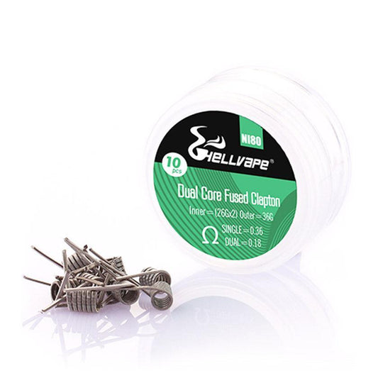 Hellvape Ni80 Dual Core Fused Clapton Prebuilt Wire 26Ga*2+36Ga (0.36ohm)(10Pcs/Pack)-FrenzyFog