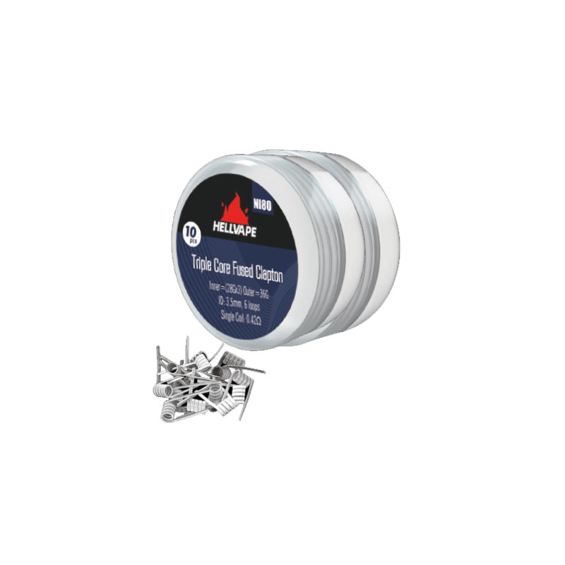 Hellvape Ni80 Triple Core Fused Clapton Prebuilt Wire (10Pcs/Pack)-FrenzyFog