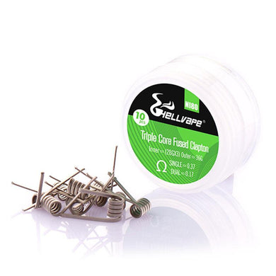 Hellvape Ni80 Triple Core Fused Clapton Prebuilt Wire 28Ga*3+36Ga (0.37ohm)(10Pcs/Pack)-Ni80 Triple Core Fused Clapton Single=0.37-FrenzyFog-Beirut-Lebanon