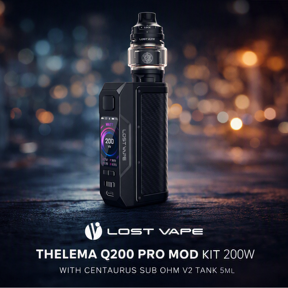 Lost Vape Thelema Q200 Pro Mod Kit 200W with Centaurus Sub Ohm V2 Tank 5ml-FrenzyFog