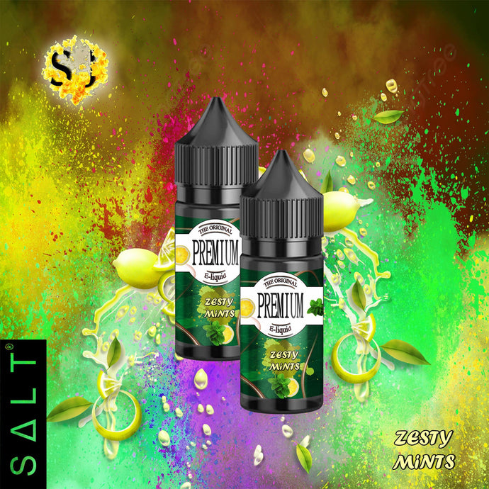 Premium Zesty Mints Saltnic eliquid | Lemon Mint-25ml (R.Salts)-FrenzyFog-Beirut-Lebanon