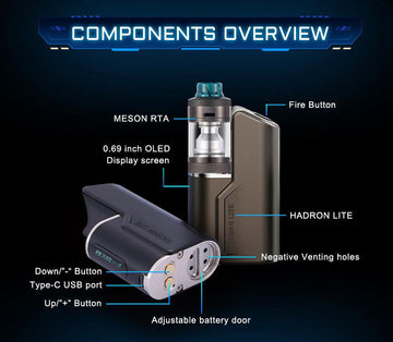 Steam Crave Hadron Lite SBS 100W Mod Kit with Meson RTA Atomizer 6ml FrenzyFog Steam Crave Hadron Lite SBS 100W Mod Kit with Meson RTA Atomizer 6ml FrenzyFog