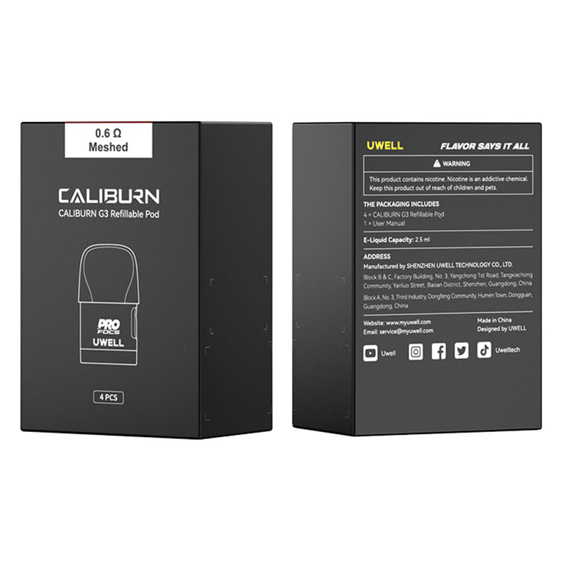 Uwell Caliburn G3/ GK3/ G3 Cartridge (4pcs/pack)-FrenzyFog