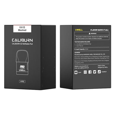Uwell Caliburn G3/ GK3/ G3 ECO Cartridge (4pcs/pack)-0.6ohm 2.5ml (Side Refill) 4pcs-FrenzyFog-Beirut-Lebanon