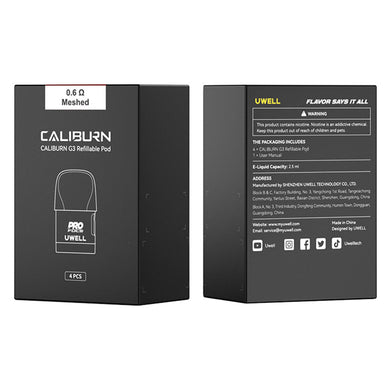 Uwell Caliburn G3/ GK3/ G3 ECO Cartridge (4pcs/pack)-0.9ohm 2.5ml (Side Refill) 4pcs-FrenzyFog-Beirut-Lebanon