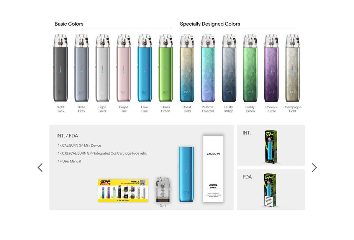 Uwell Caliburn G4 Mini Pod System Kit 1100mAh 3ml-FrenzyFog