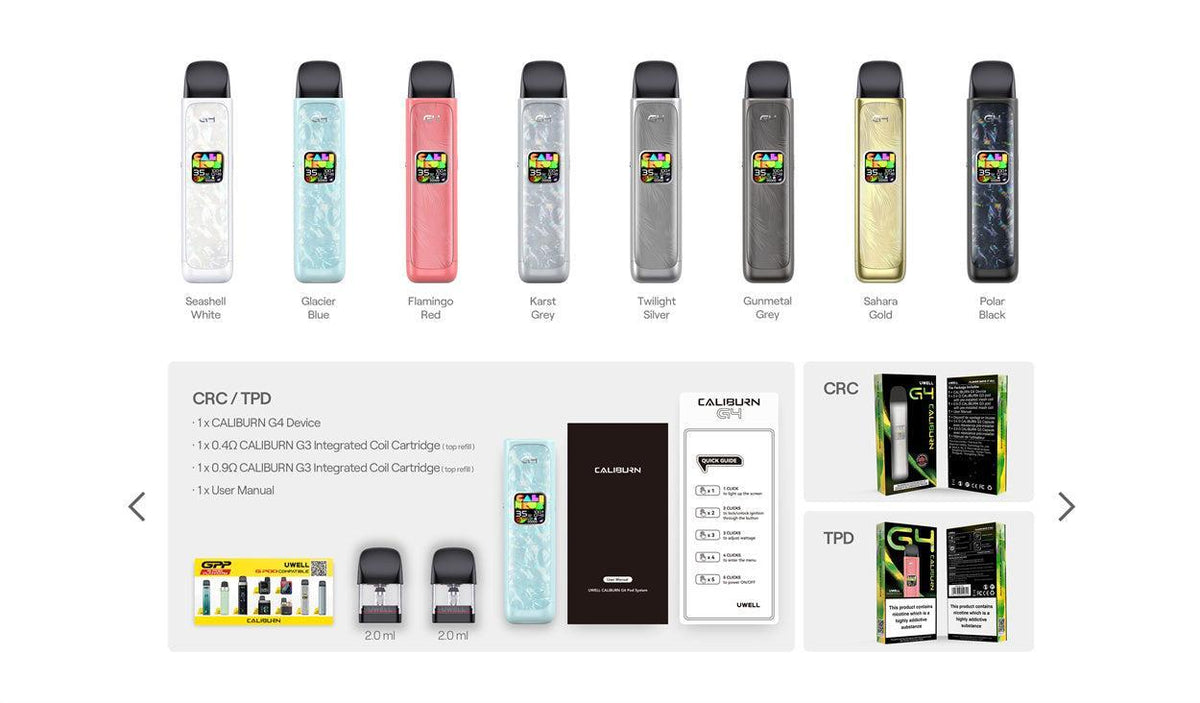 Uwell Caliburn G4 Pod System Kit 1300mAh 3ml-FrenzyFog