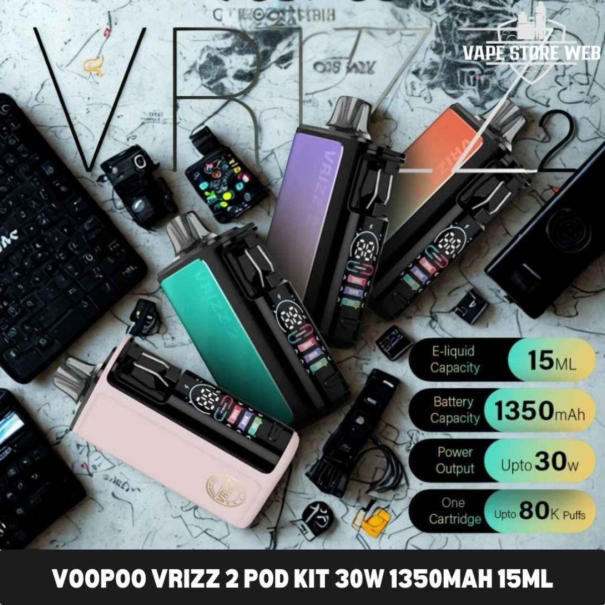 VOOPOO Vrizz 2 Pod System Kit 1350mAh 15ml-FrenzyFog