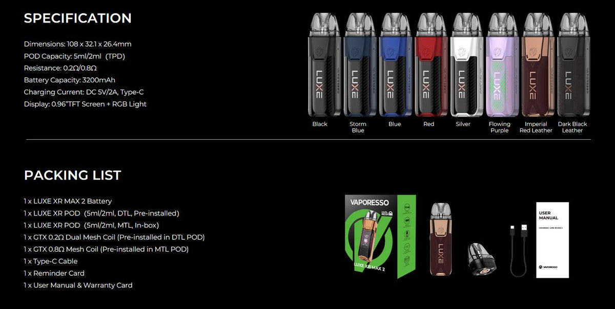 Vaporesso LUXE XR Max 2 Pod Mod Kit 3200mAh 5ml-FrenzyFog