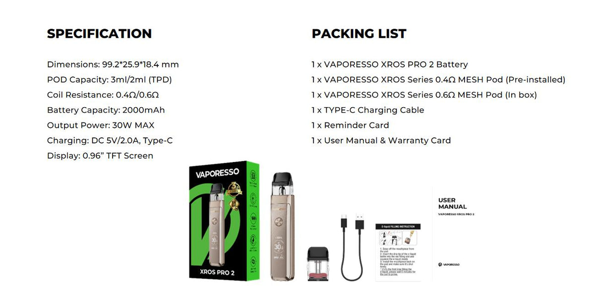 Vaporesso XROS PRO 2 Pod System Kit 2000mAh 3ml-FrenzyFog