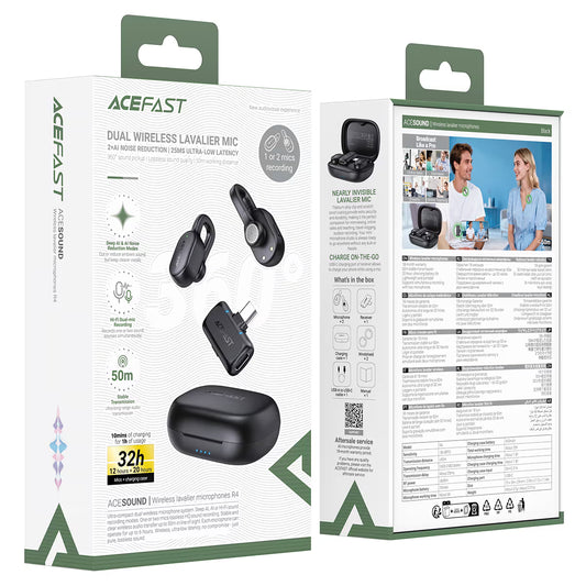 ACEFAST R4 Dual Wireless Lavalier Microphone Kit