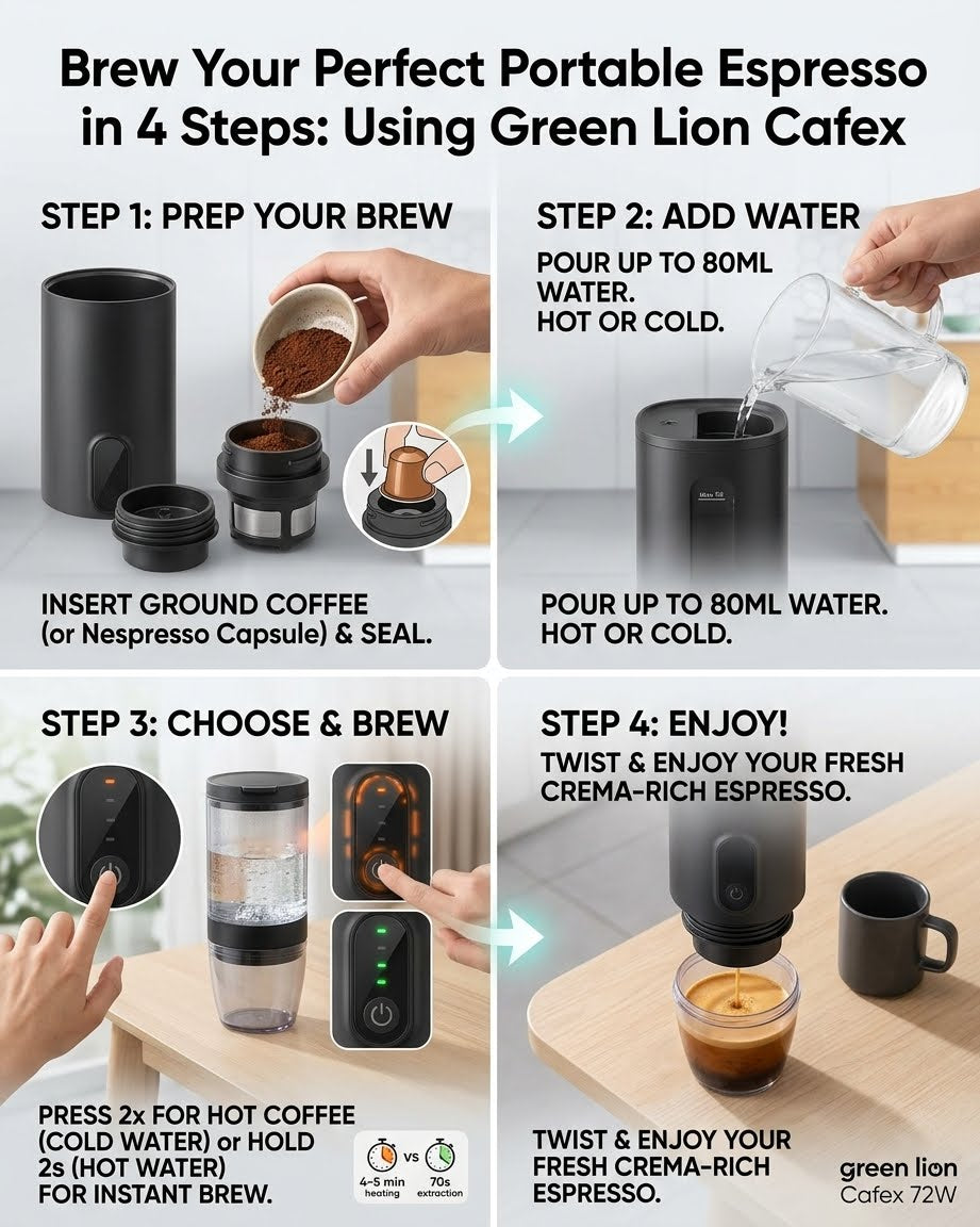 Green Lion Cafex Portable Coffee Maker 72W