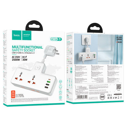 HOCO AC12A SOCKET PD30W + QC3.0 + 2 sockets EU