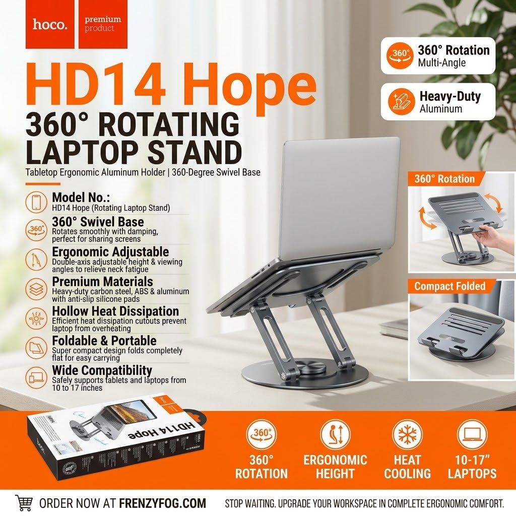 HOCO HD14 Rotating Laptop Stand-FrenzyFog