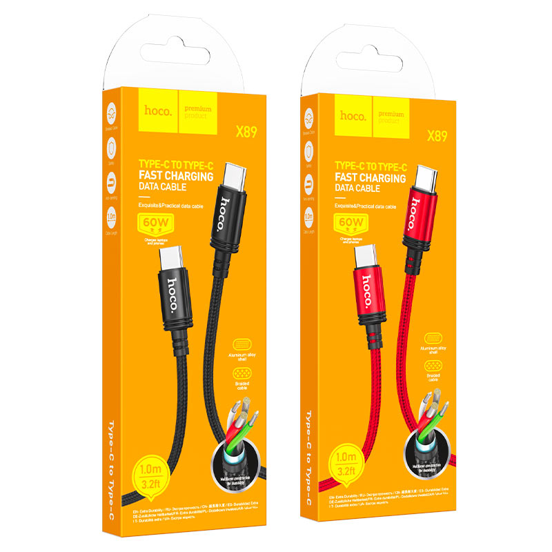Hoco X89 Wind Charge Cable Type-C to C PD 60W fast charge-FrenzyFog