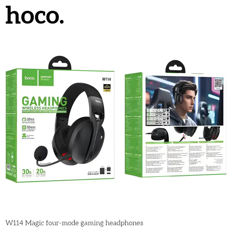 Hoco W114 Wireless Gaming Headphones 4-Mode 30ms Low Latency
