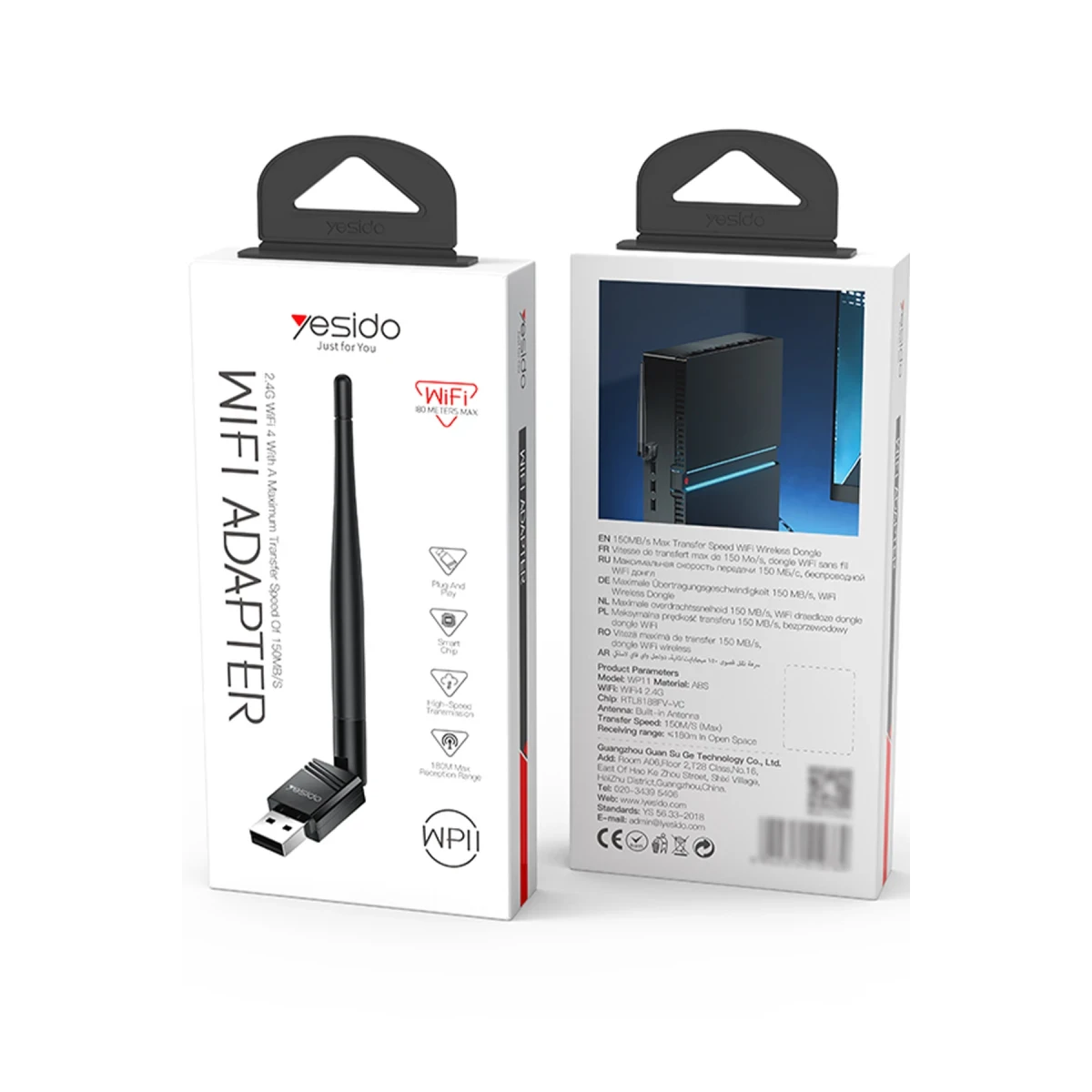 YESIDO WP11 USB WIFI ADAPTER 150MB/s